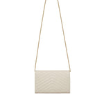 Pochette con catena Cassandre in pelle grain de poudre 377828 BOW019207 SAINT LAURENT 