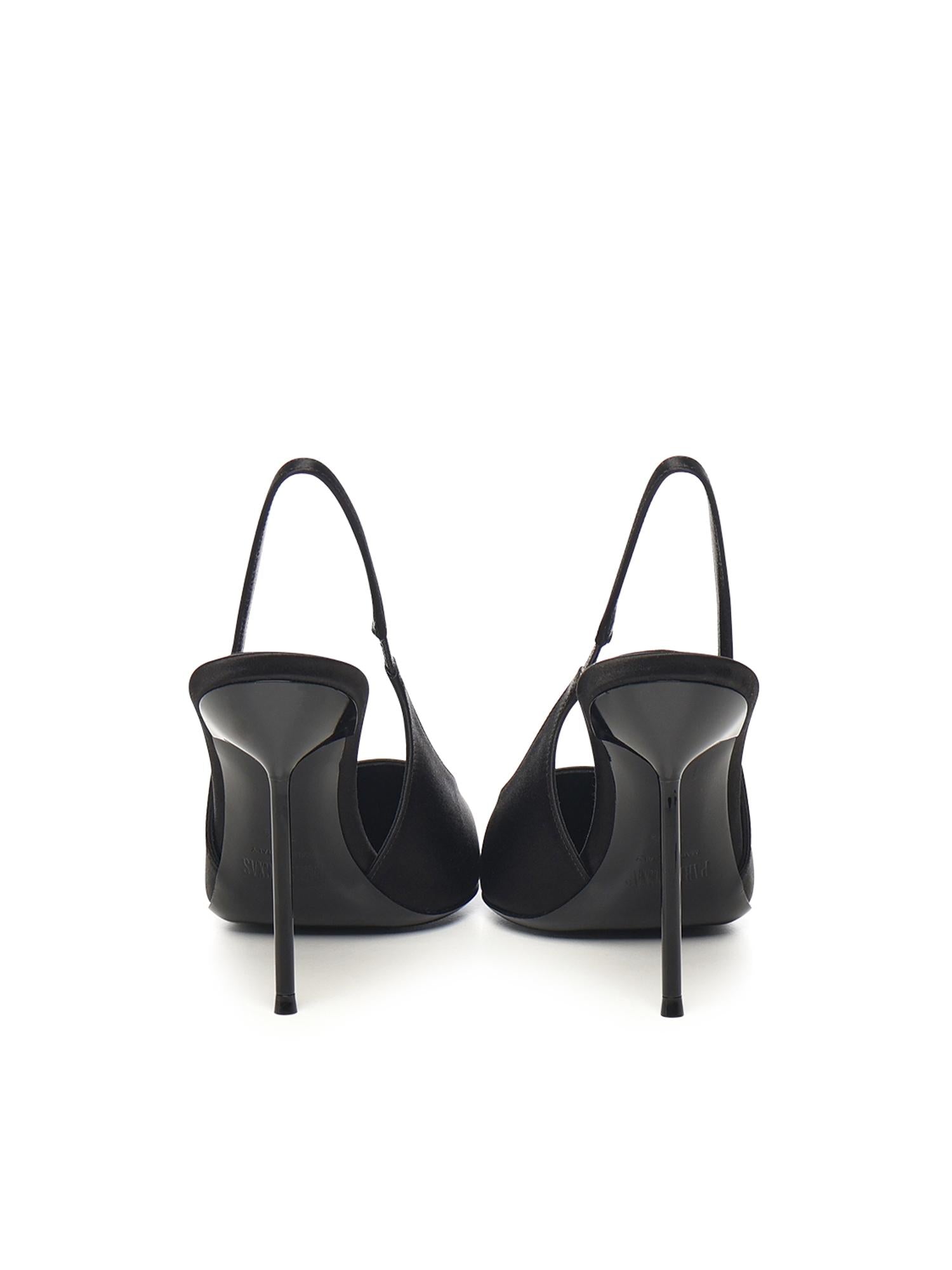 Slingback Lidia in raso PX913XTSAT BLACK PARIS TEXAS 