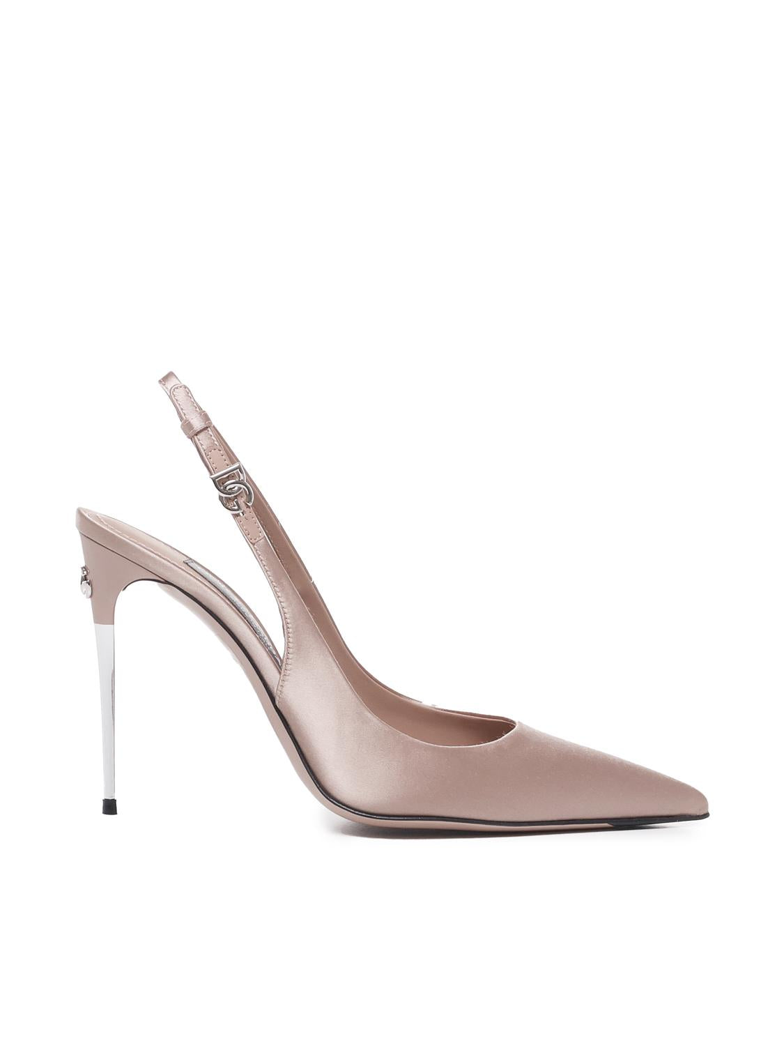 Slingback in raso con logo CG0776 A76308H056 DOLCE & GABBANA 