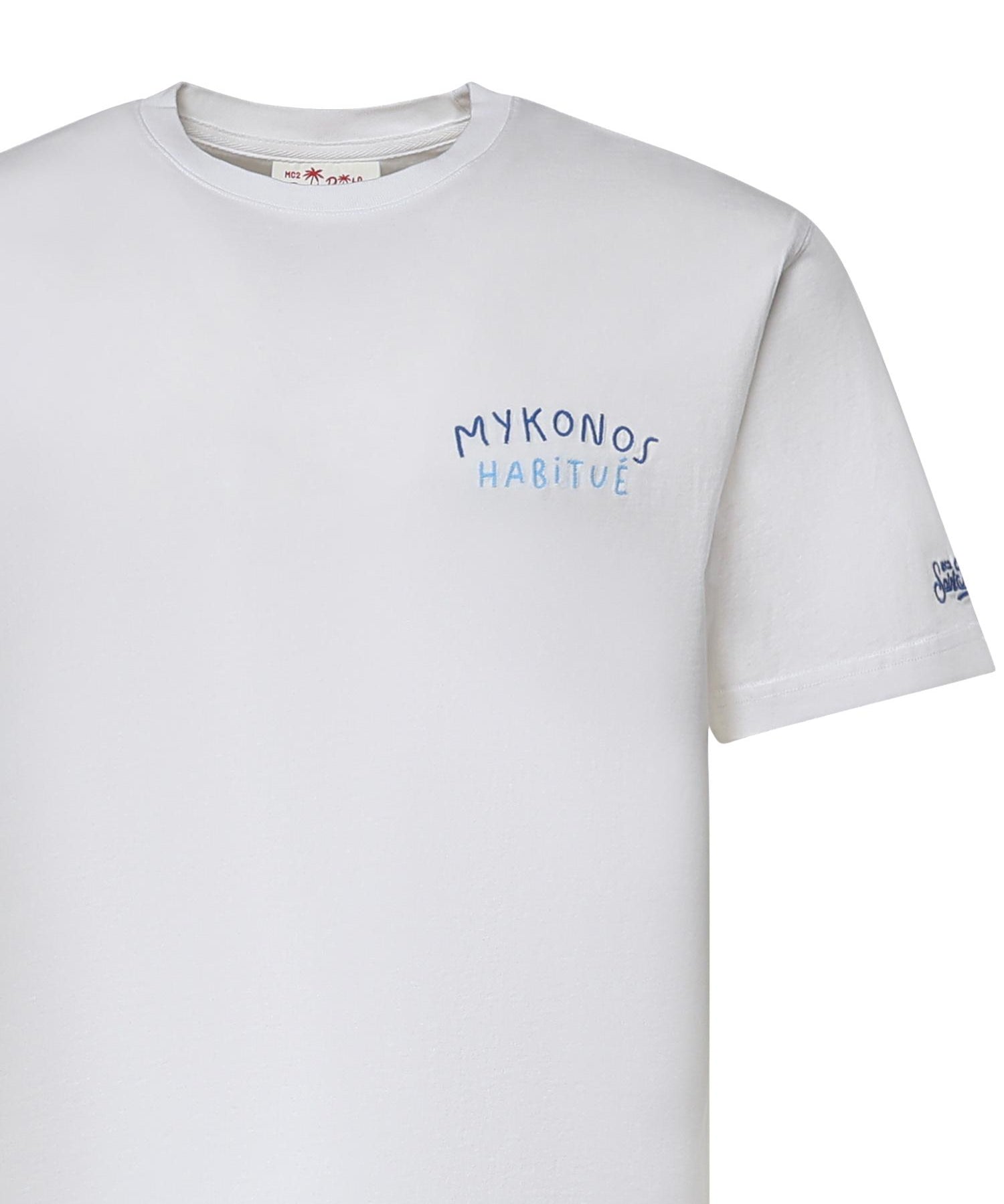 T-shirt con ricamo in cotone PRL0002 02506L MC2 SAINT BARTH 