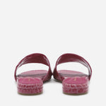 SANDALI SLIDES VICKY IN PELLE STAMPA COCCO<BR/> VICKY COCCOROSA GIULIANO GALIANO 