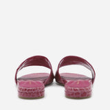 SANDALI SLIDES VICKY IN PELLE STAMPA COCCO<BR/> VICKY COCCOROSA GIULIANO GALIANO 