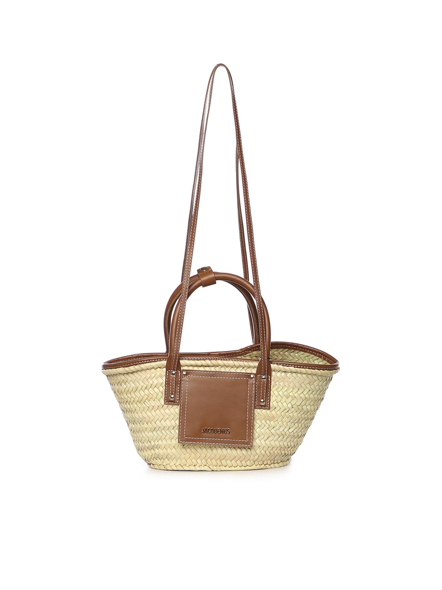 Borsa Le Petit Panier Soli in rafia e pelle BAW00044AC01C04 811 JACQUEMUS 