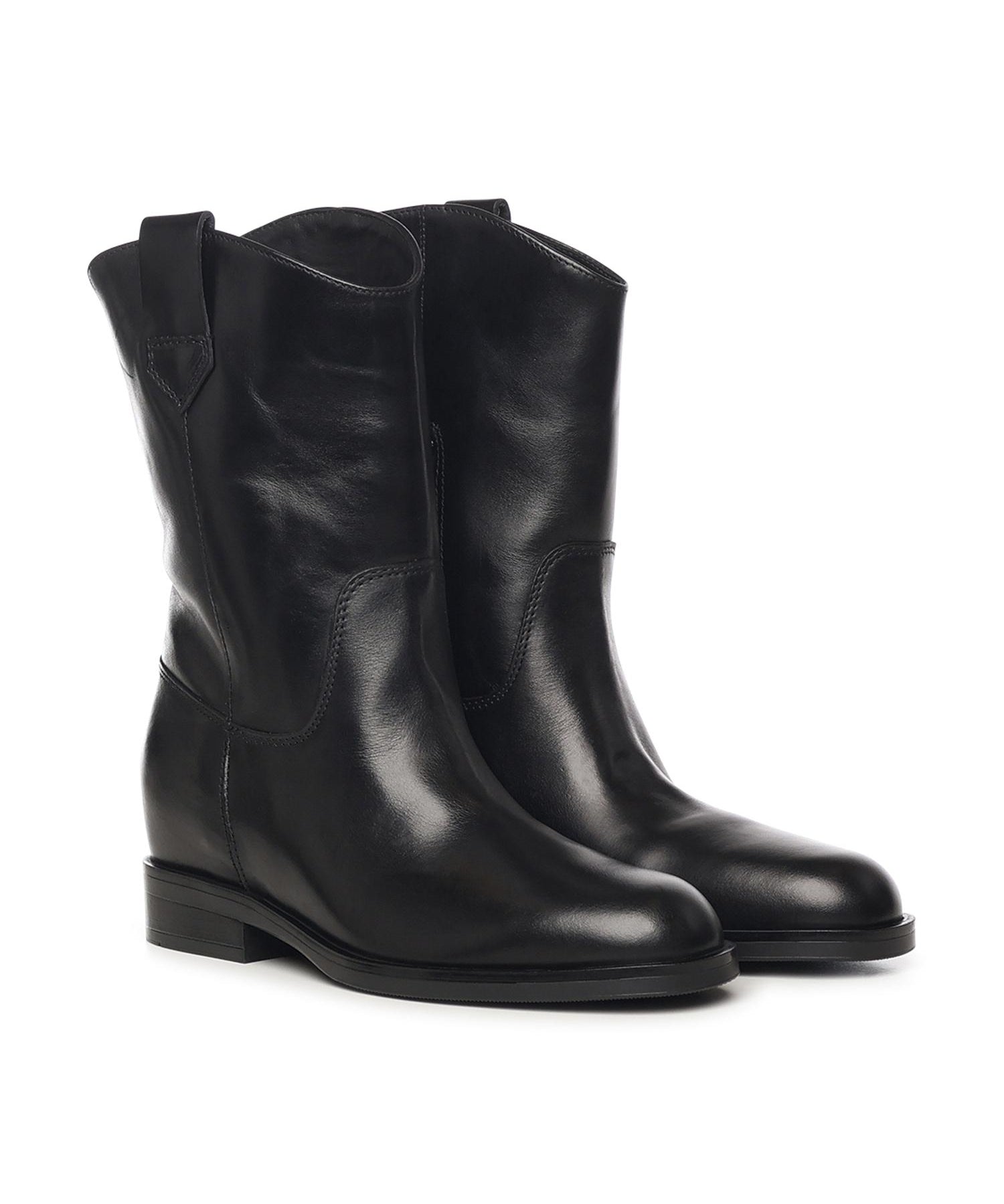Stivali Kim low in pelle A56051 NERO CARMENS 