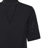 Abito stile T-shirt con strass 105523 A2POZ99 PINKO 