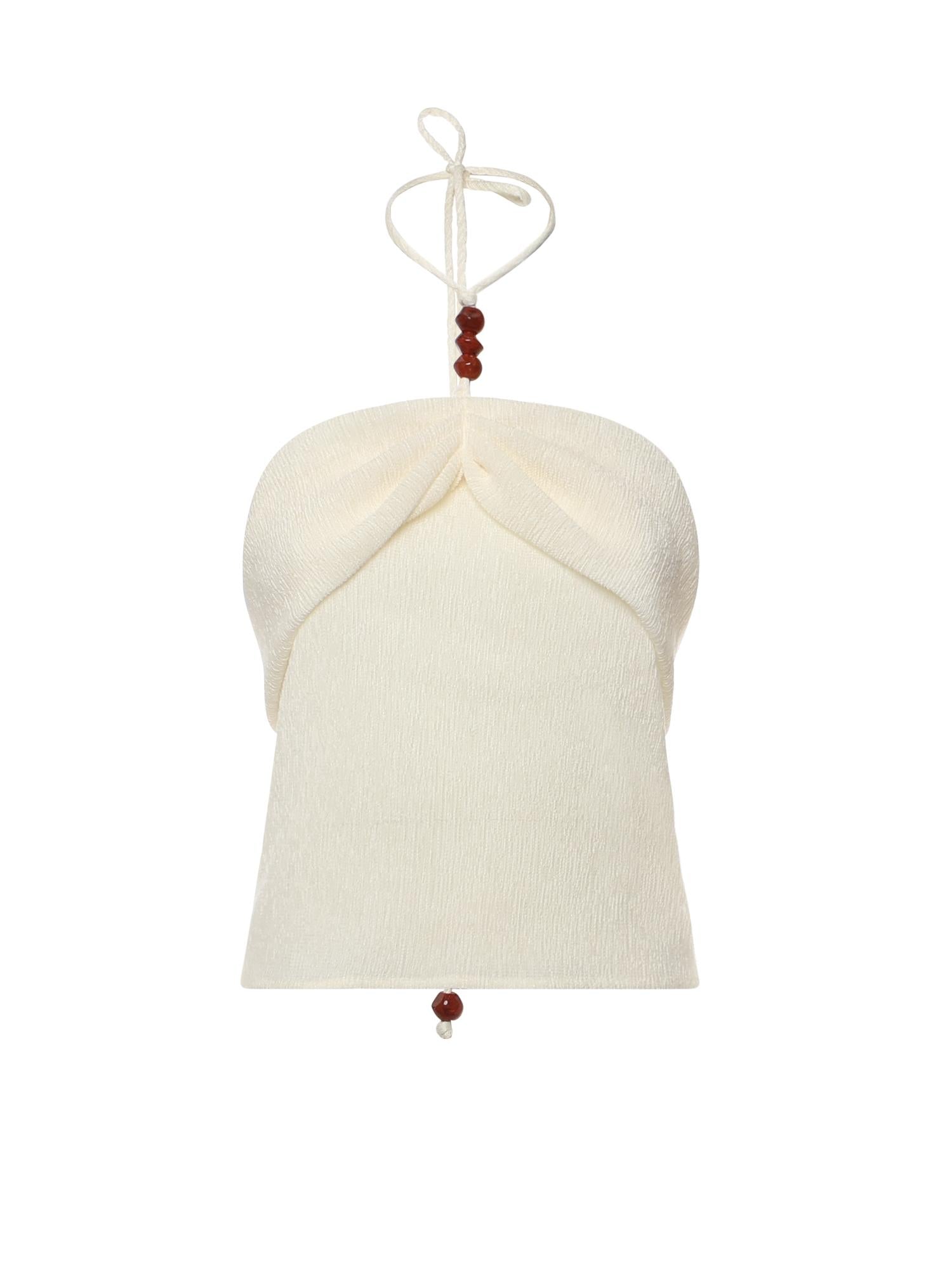 Top drappeggiato con perline 308426  MAGDA BUTRYM 