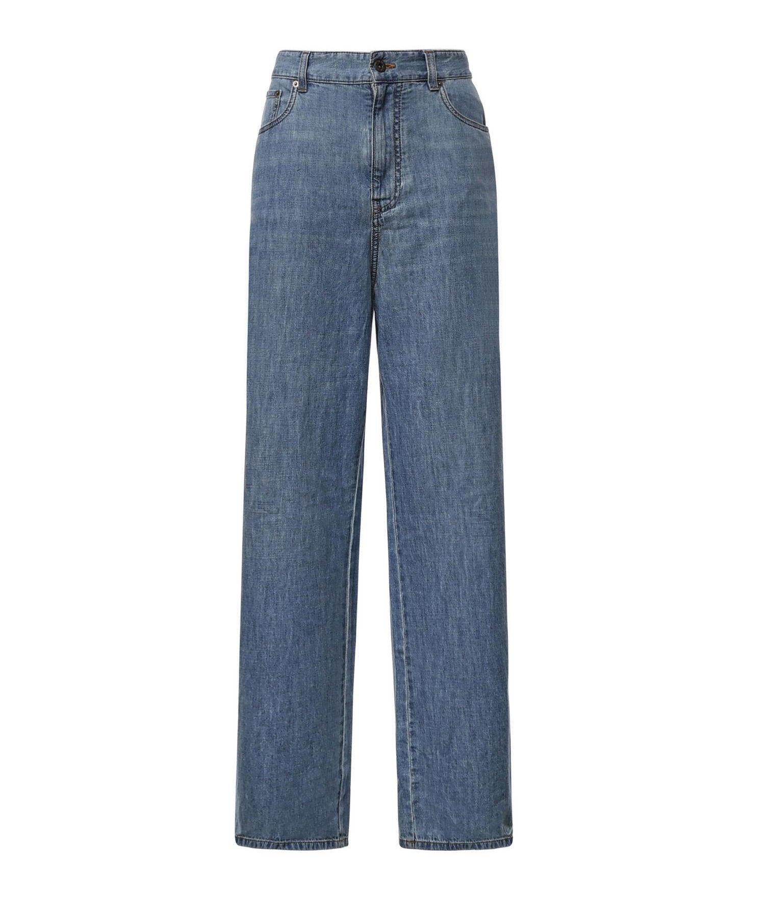 Jeans in chambray con logo GWP394 193KF0013 MIU MIU 