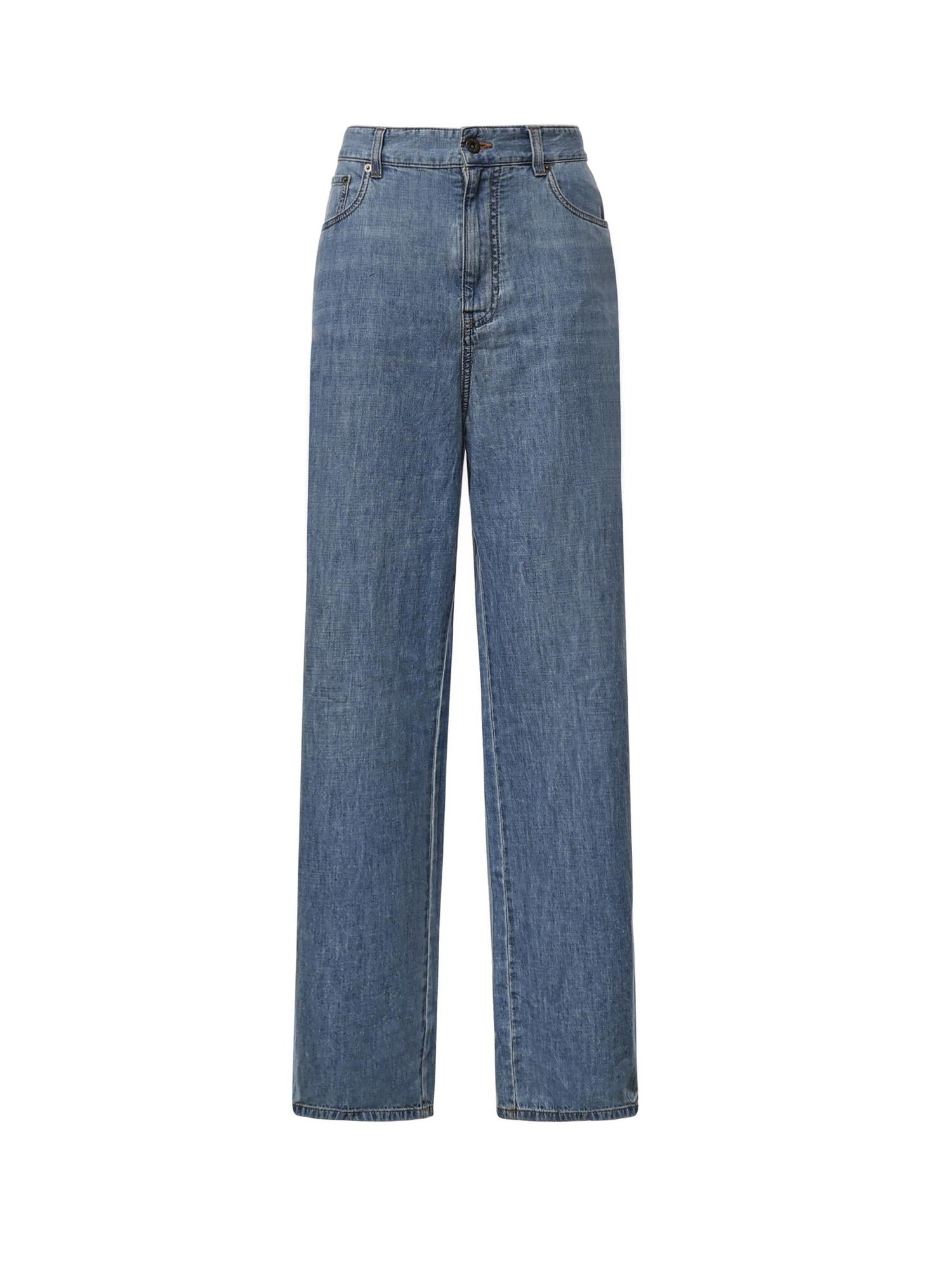 Jeans in chambray con logo GWP394 193KF0013 MIU MIU 