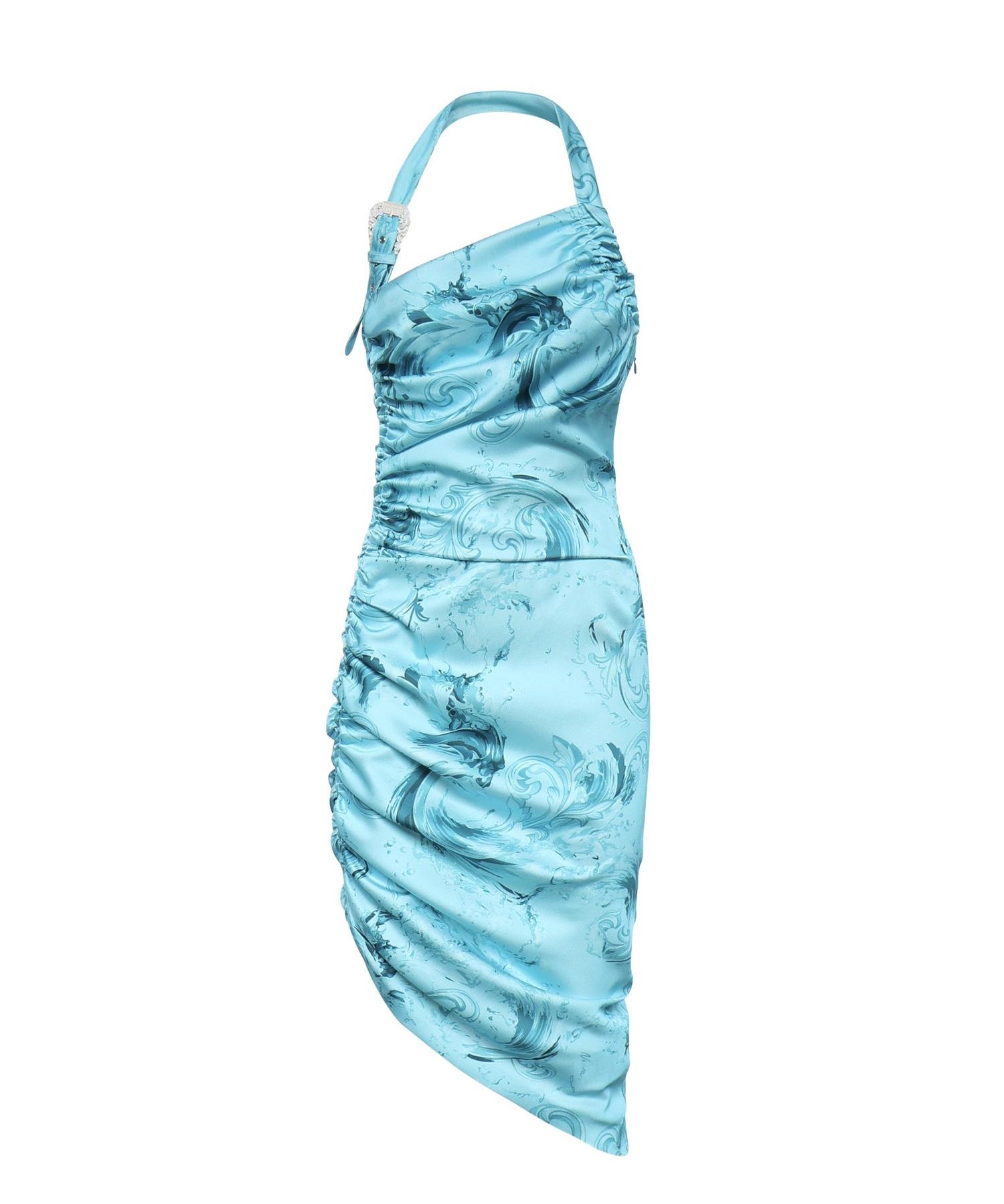 Abito midi drappeggiato con stampa 80HAO913 NS820203 VERSACE JEANS COUTURE 