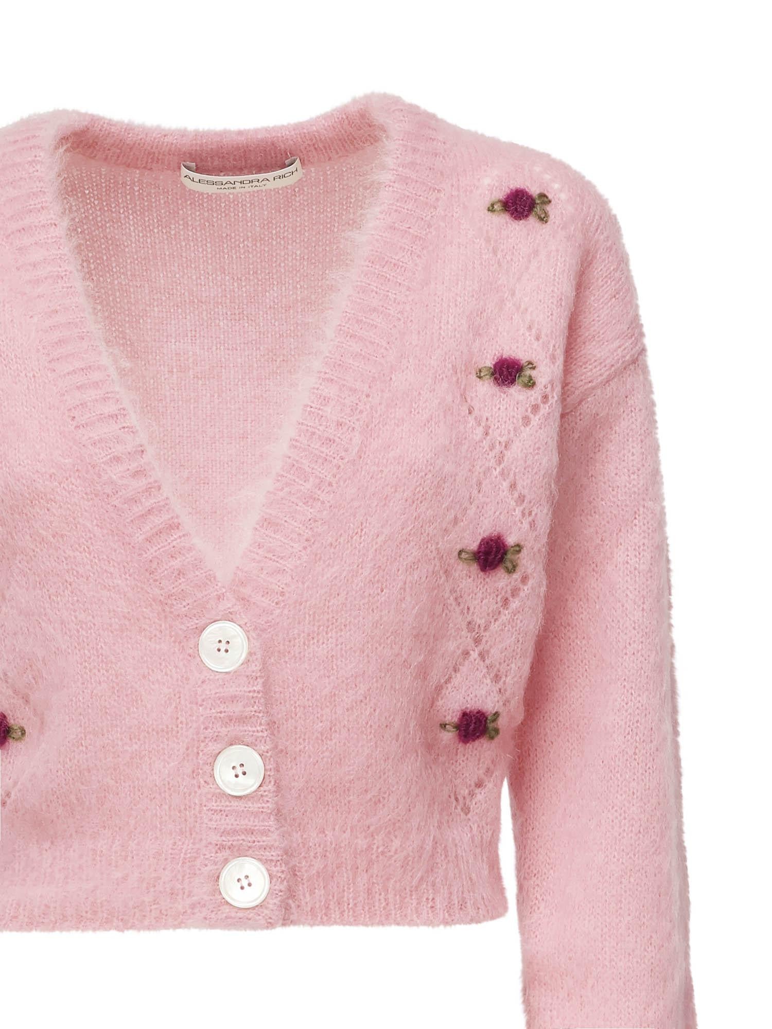 Cardigan cropped con ricami FABX4183K4603 9122 ALESSANDRA RICH 