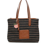Borsa shopping Cassie con logo 73BS9M801 CASSIENERO/CUOIO V° 73 