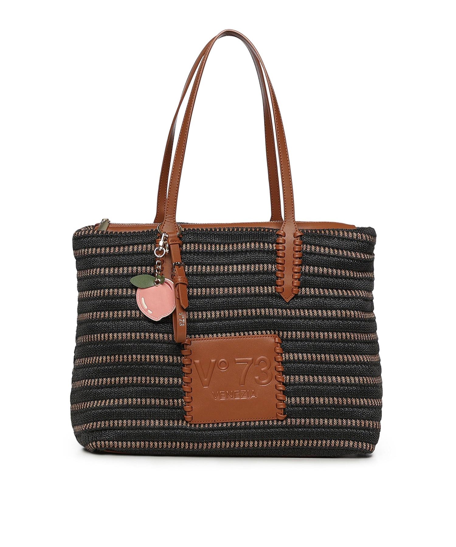 Borsa shopping Cassie con logo 73BS9M801 CASSIENERO/CUOIO V° 73 