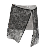 Gonna in seta FW22-019.01 FLORACrystal-Black NUE' 