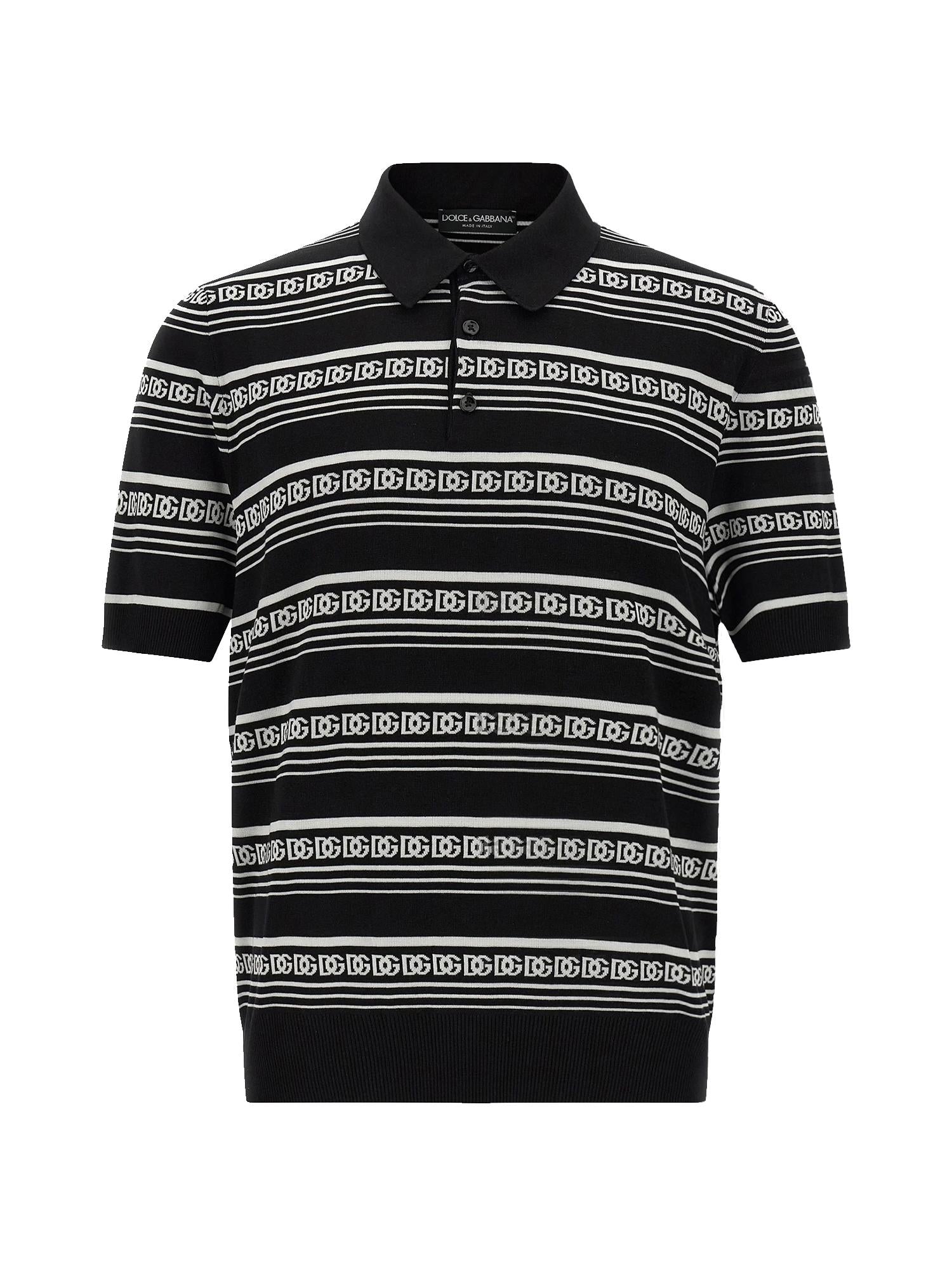 Polo in seta logata GXZ02T JBSN4N0004 DOLCE & GABBANA 