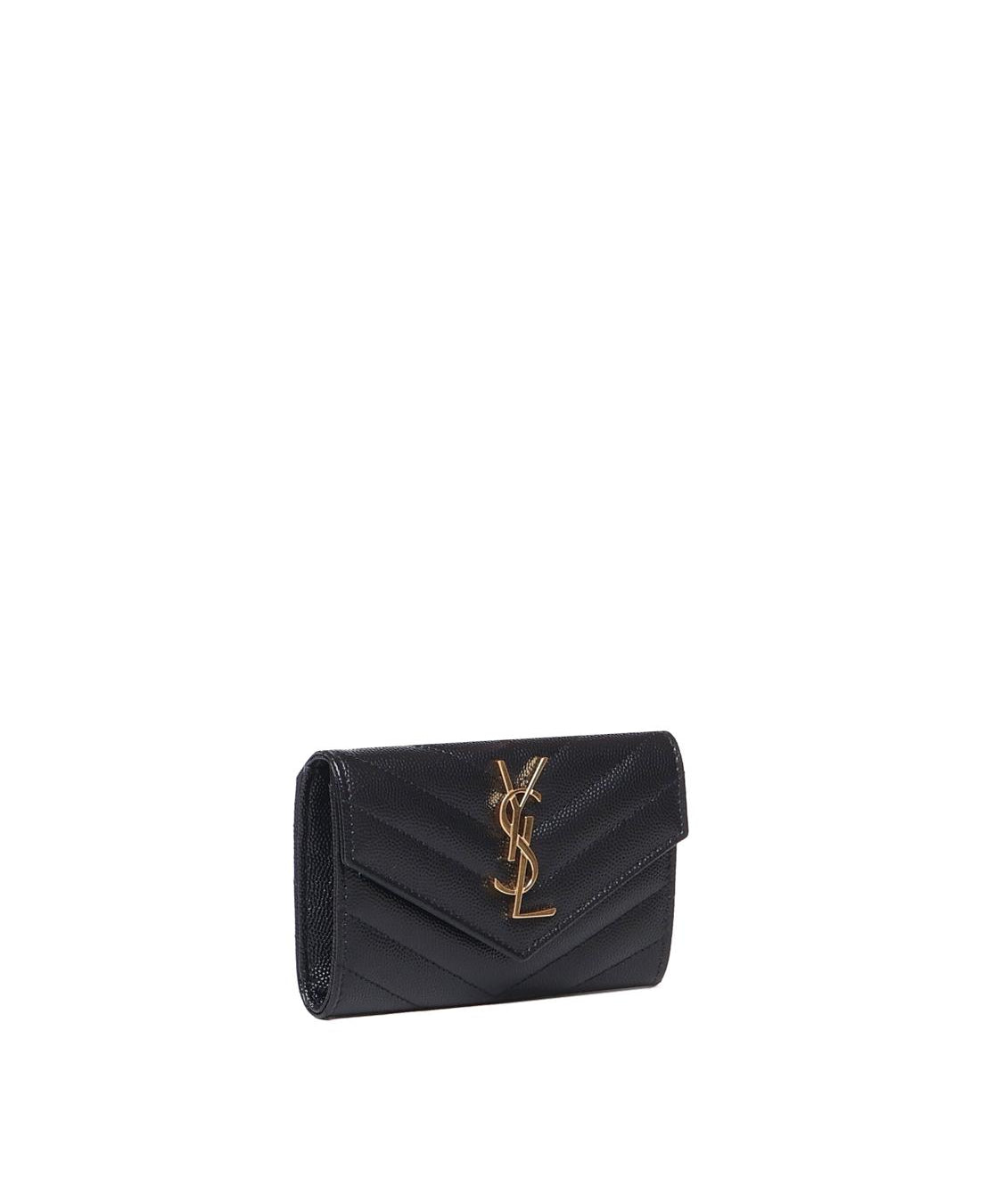 Portafogli envelope in grain de poudre 414404 BOW011000 SAINT LAURENT 
