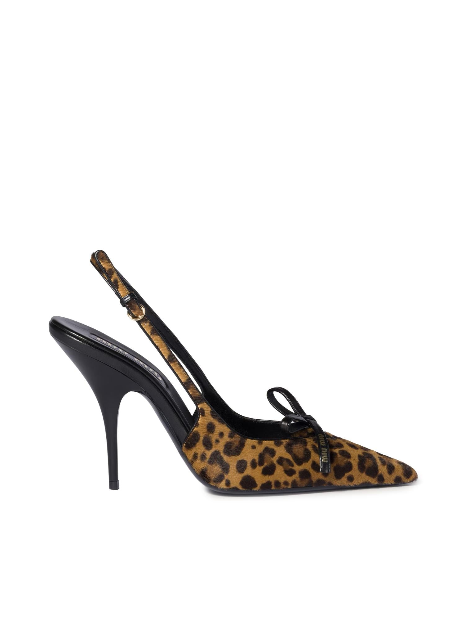 Décolleté slingback in pelle stampata con fiocco 5I474E XRYF0151 MIU MIU 