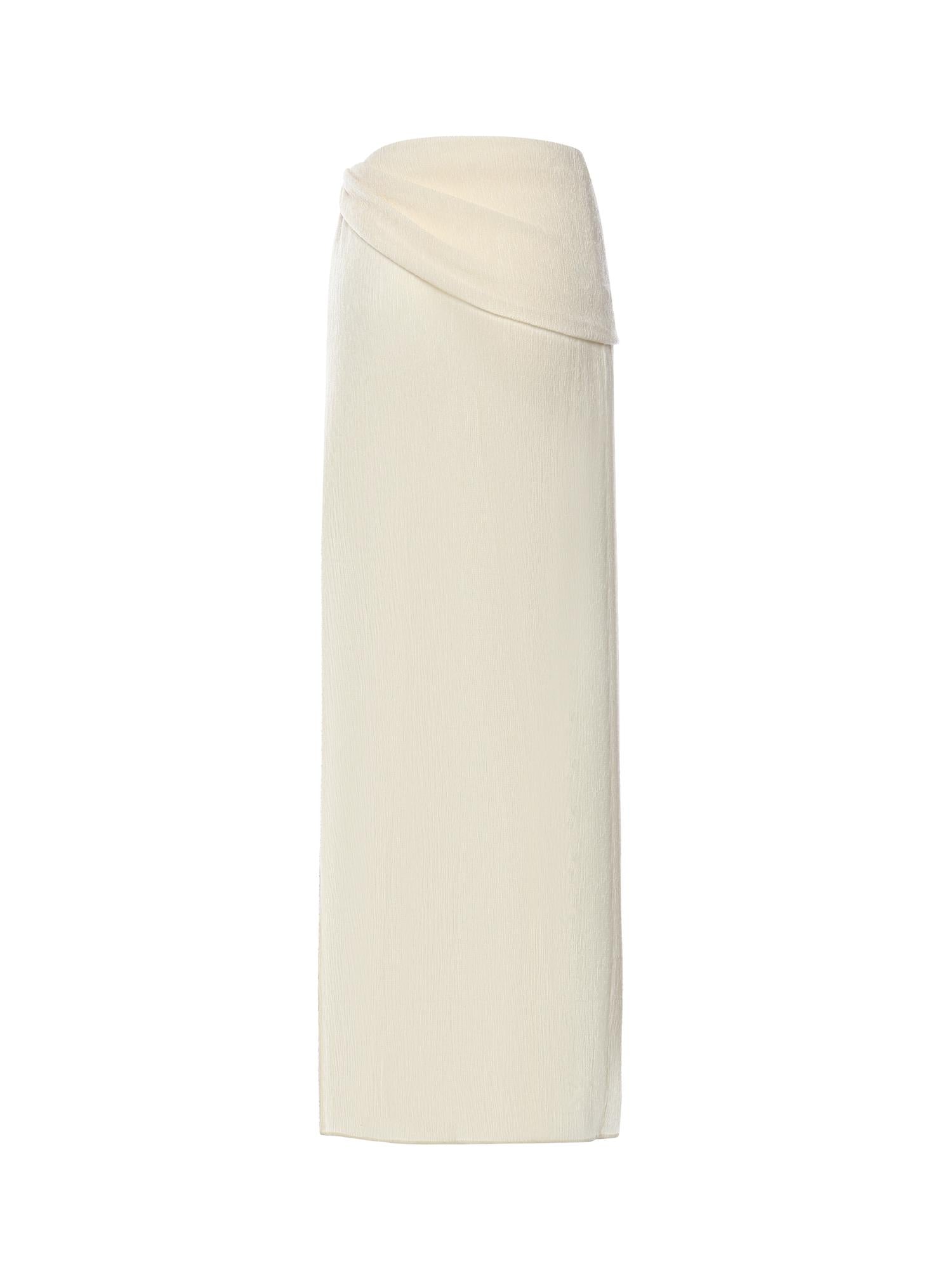 Gonna lunga drappeggiata con perline 305426  MAGDA BUTRYM 