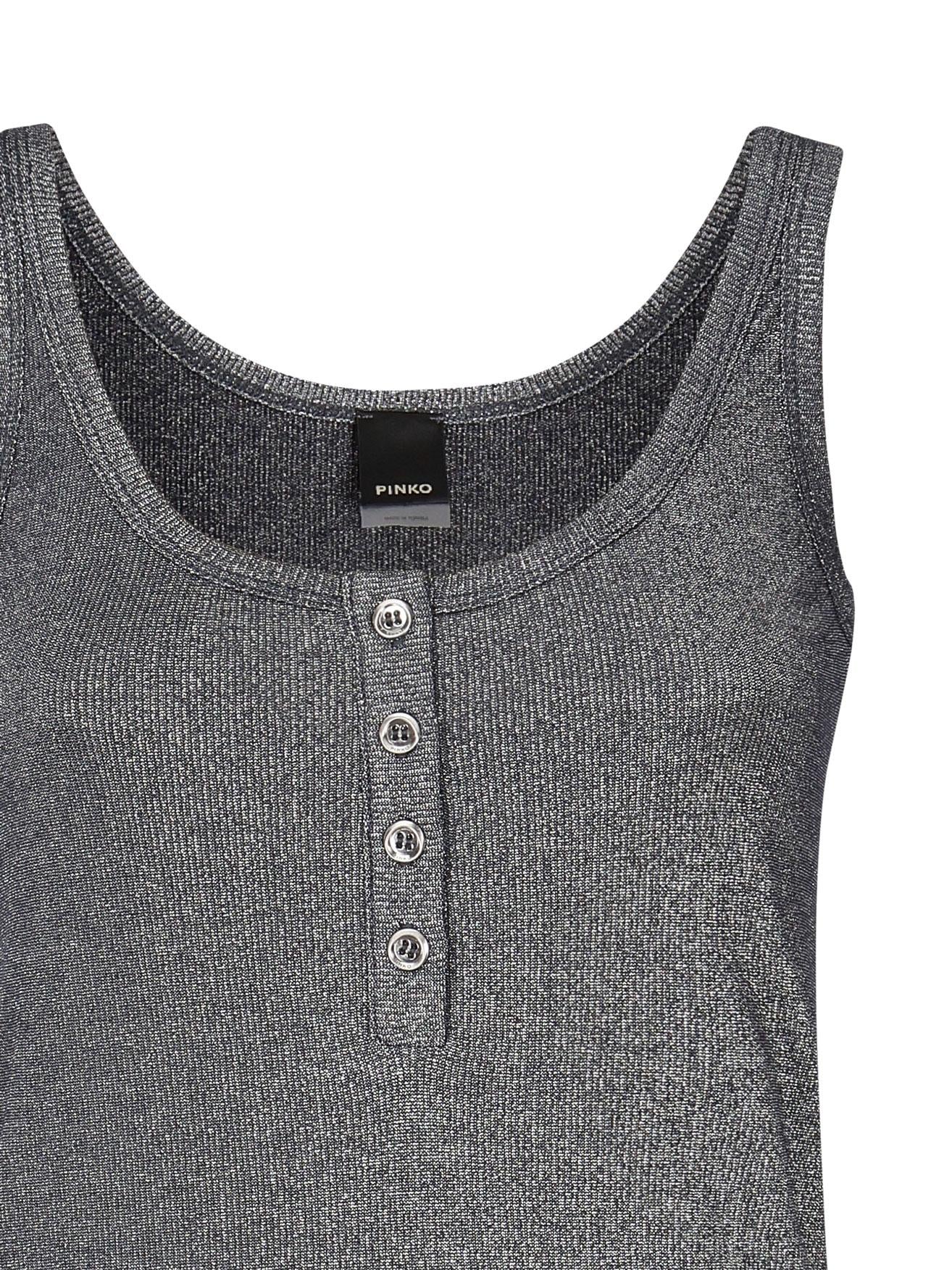 Top a canotta in maglia metallizzata con bottoni 104649 A2CQEI2 PINKO 