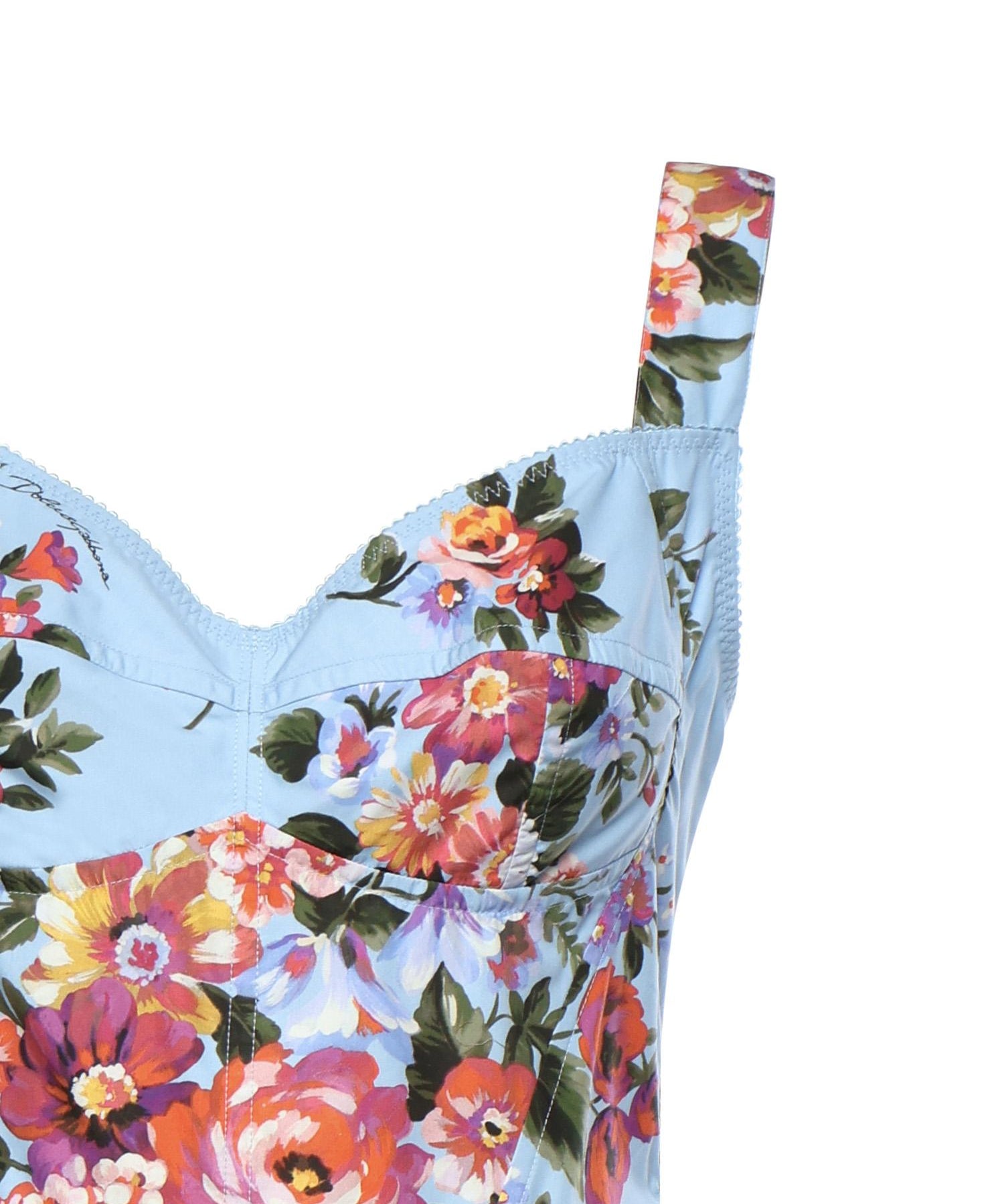 Abito bustier in cotone con stampa floreale F6TTHT HS5UUHC5ZO DOLCE & GABBANA 