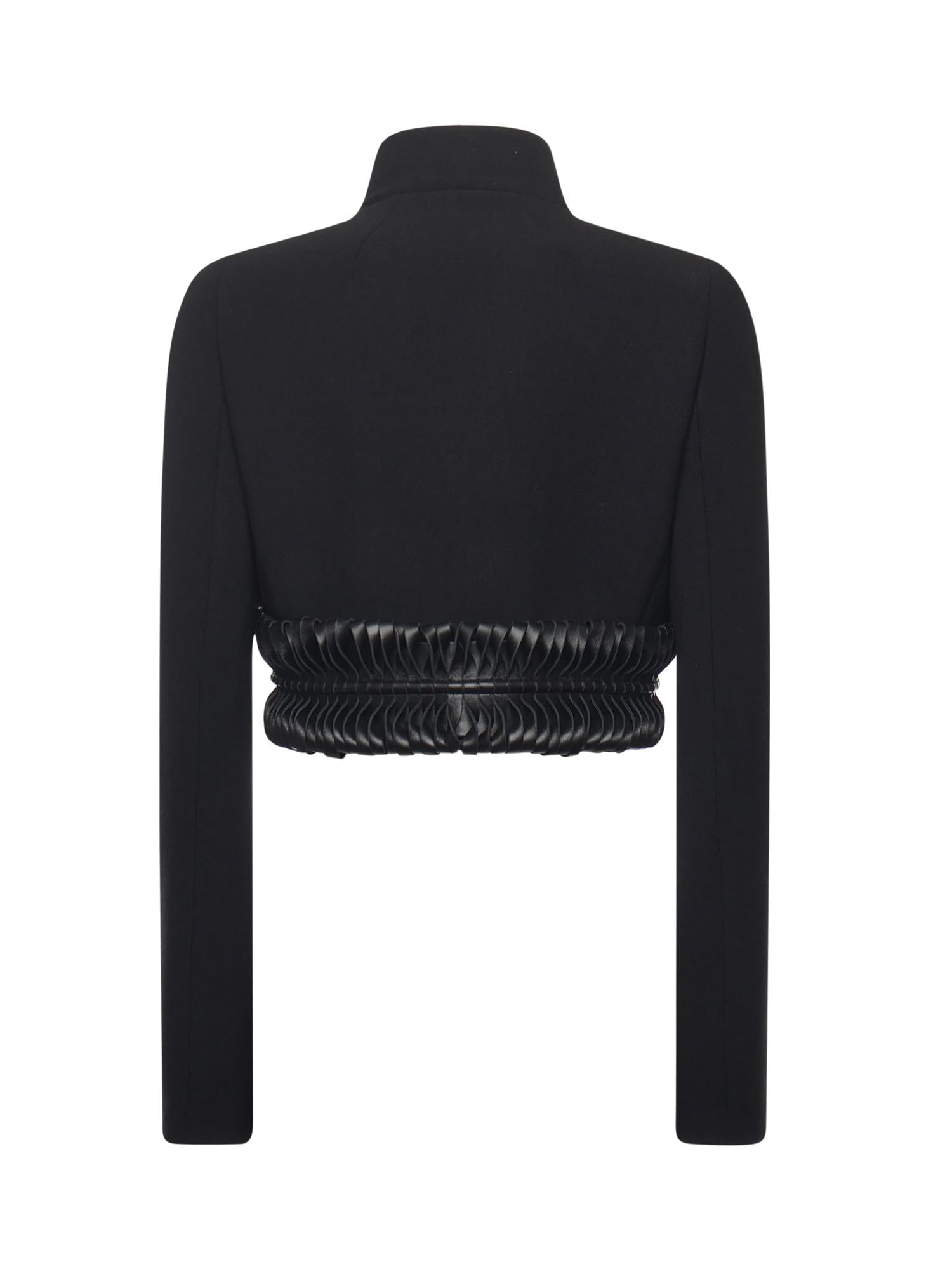 Giacca cropped rifinita in lana AA9V1166T582B 995 ALAIA 