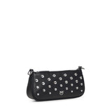 Borsa a spalla piccola Mini Half Moon Baguette in pelle con strass 105914 A2XQZ99N PINKO 