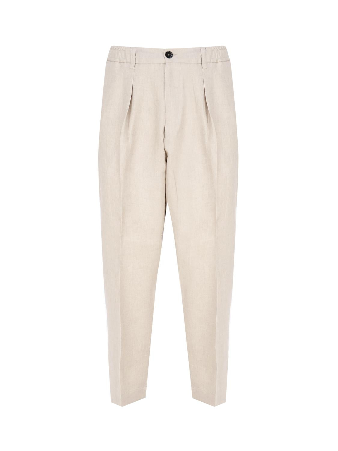 Pantalone sartoriale in lino DOMINIQUE 24S-LLAPNATURALE BE ABLE 