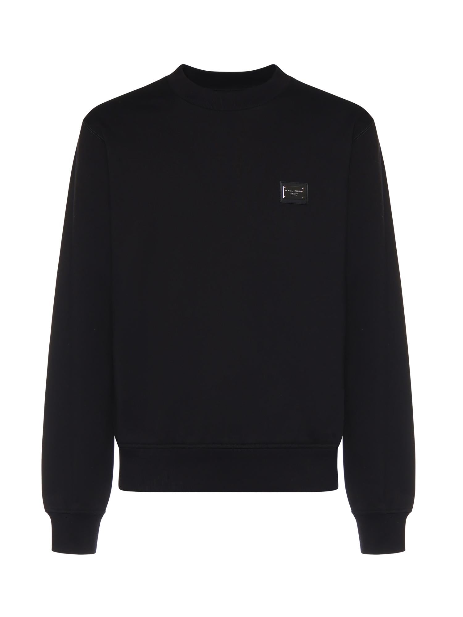 Felpa con placca logo in cotone G9ABJT G7P1CN0000 DOLCE & GABBANA 
