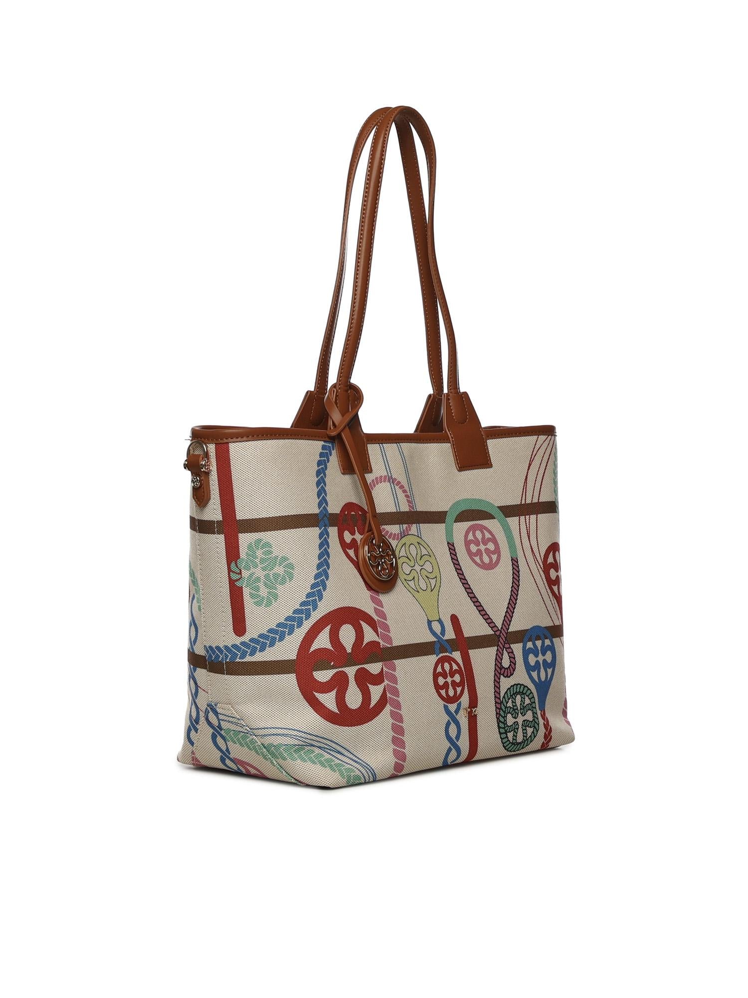 Borsa shopping con logo 73BS9MT02 GUENDAOFF WHITE/MULTICOLOR V° 73 