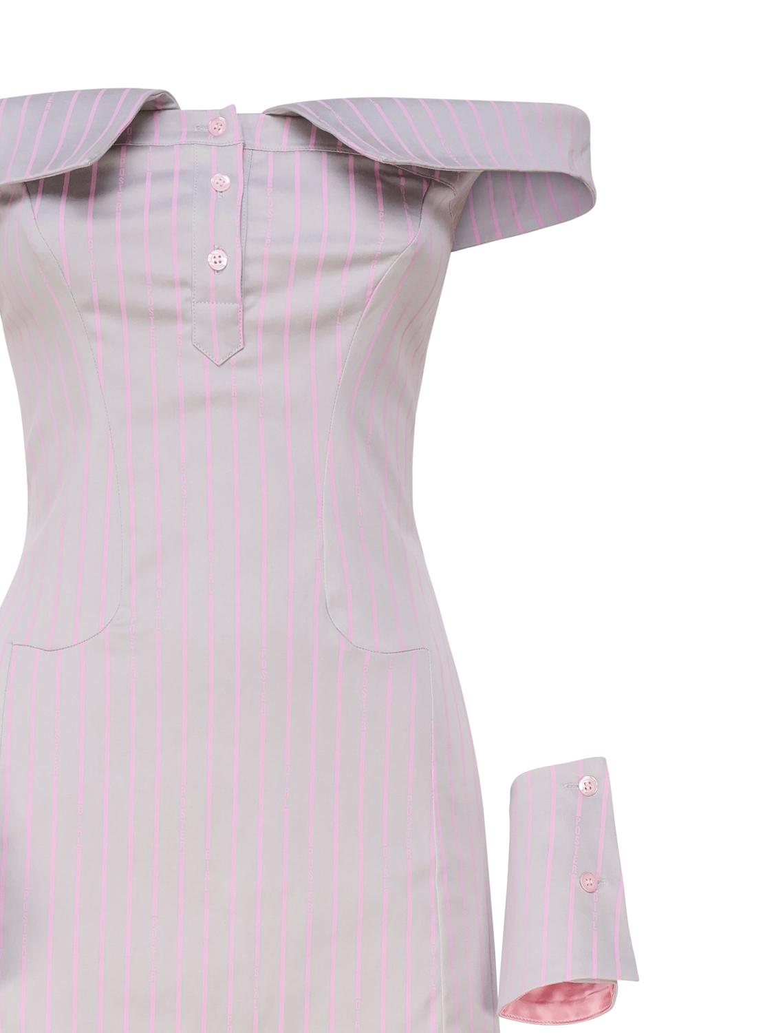 Abito Blake SS24RTWDR094 STRETCH COTTONGREY/PINK PINSTRIPE POSTER GIRL 