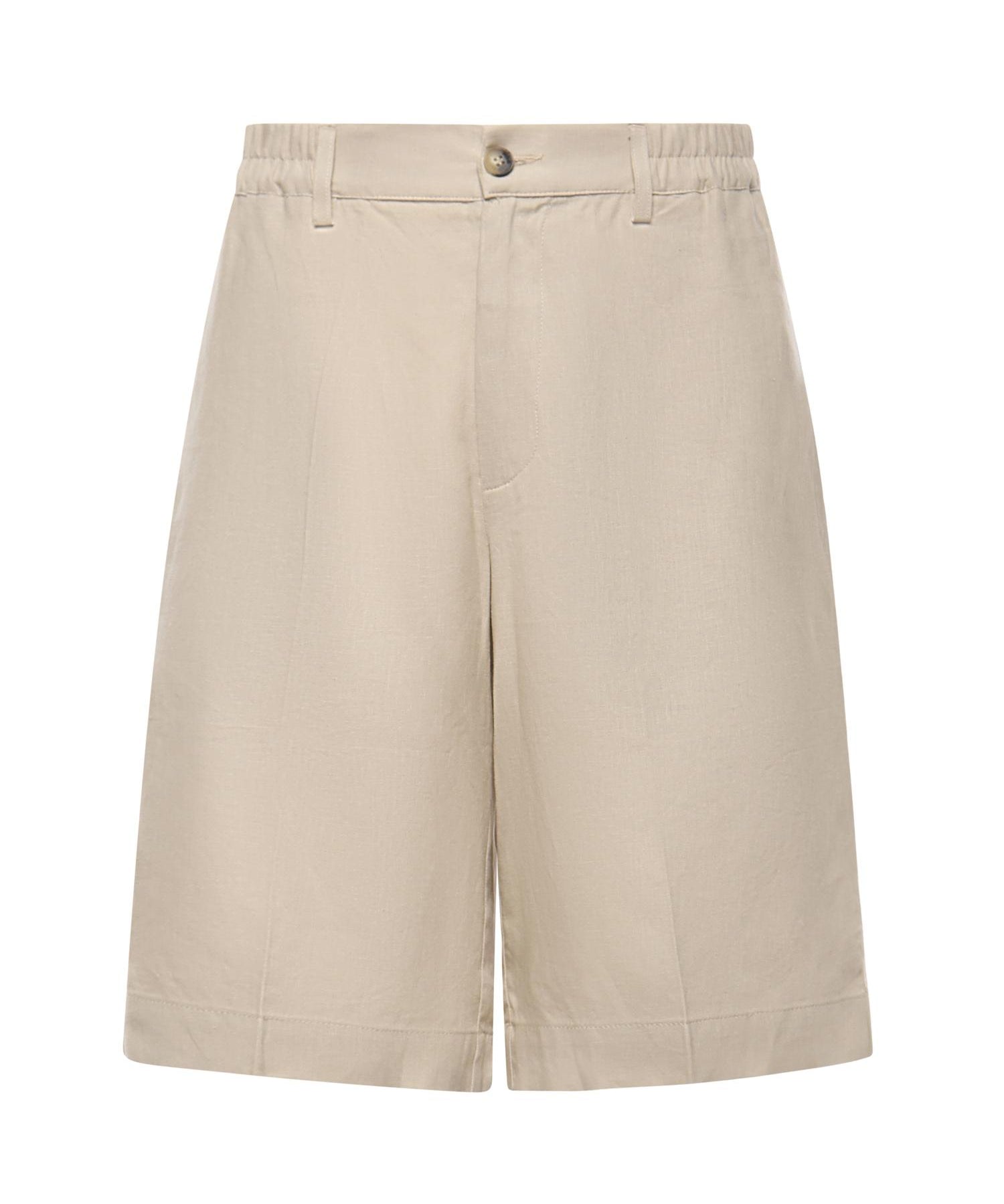 Short Curico in lino e viscosa 026SH168LI CAMEL WOC 