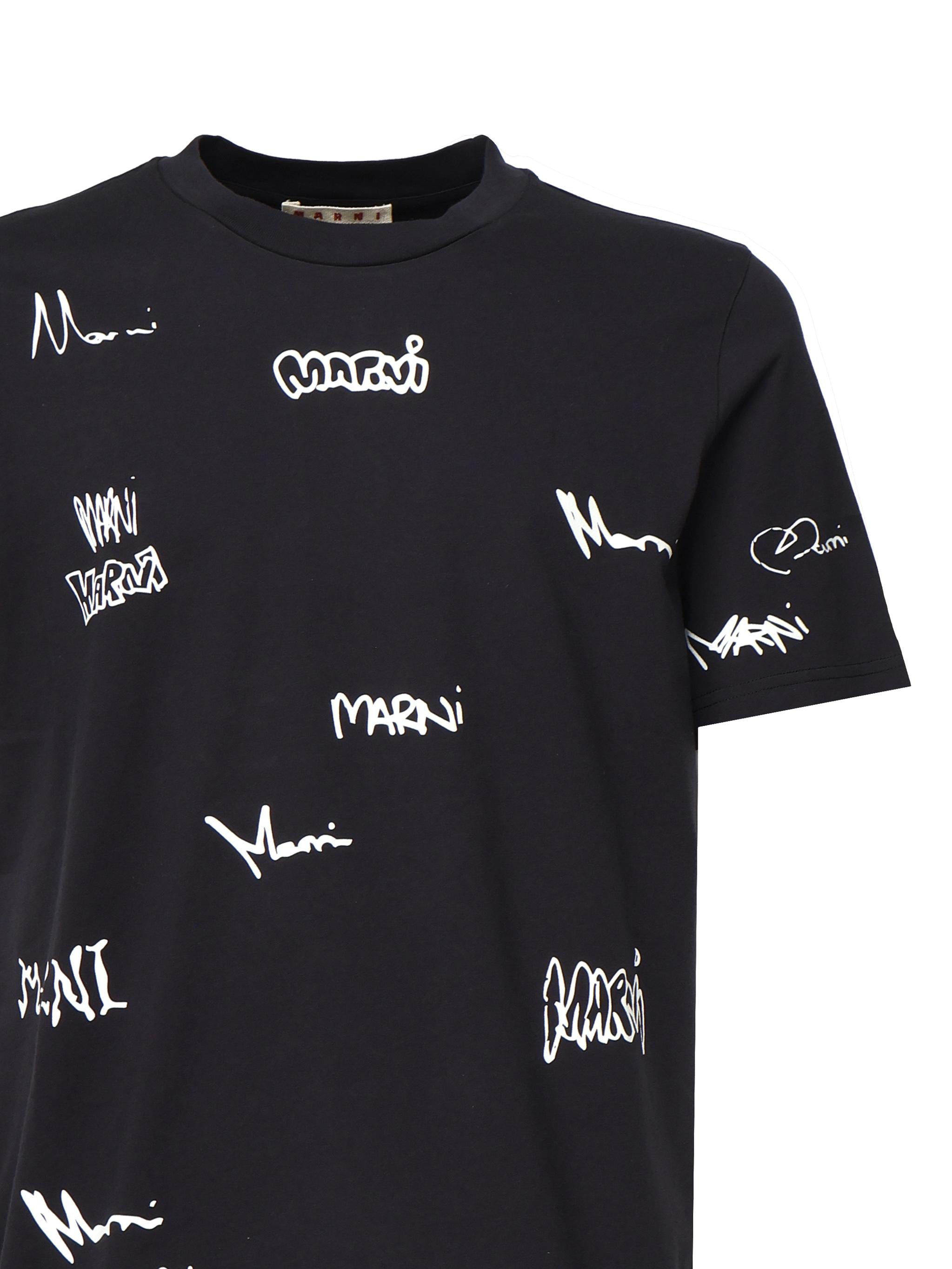 T-shirt con stampa Multigram HUMU0198DP USCY34LOB99 MARNI 