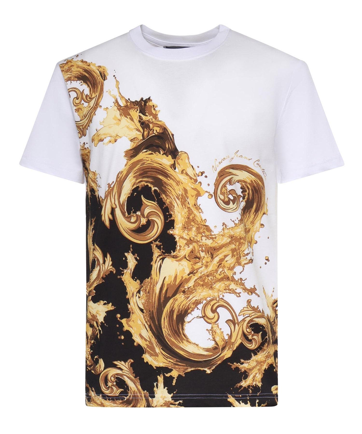 T-shirt in jersey di cotone con stampa 80GAH6SB JS541GL2 VERSACE JEANS COUTURE 