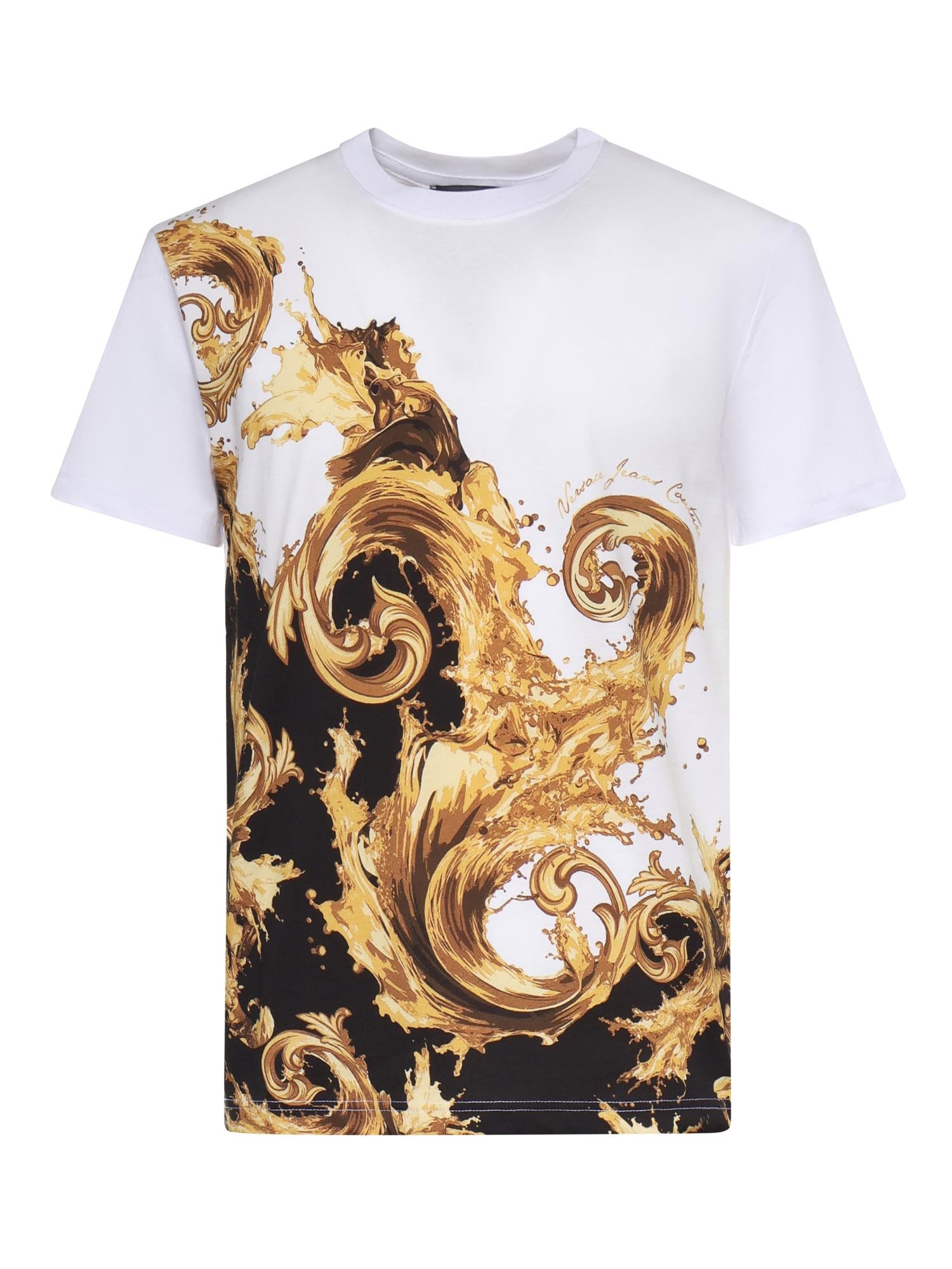 T-shirt in jersey di cotone con stampa 80GAH6SB JS541GL2 VERSACE JEANS COUTURE 