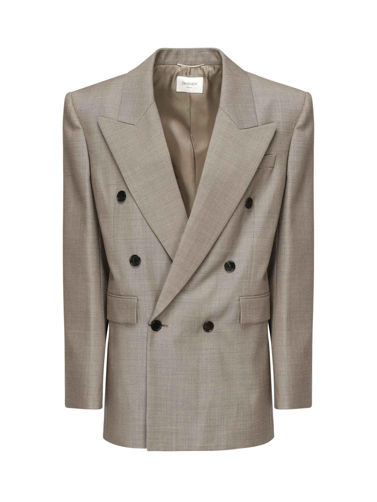 Giacca doppiopetto in lana 821942 Y1I251506 SAINT LAURENT 