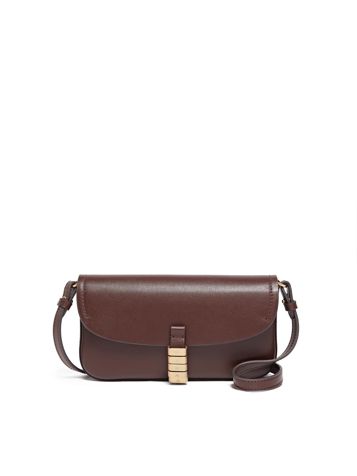 Borsa a spalla media Saddle Flat in pelle 105349 A1ZXR49Q PINKO 