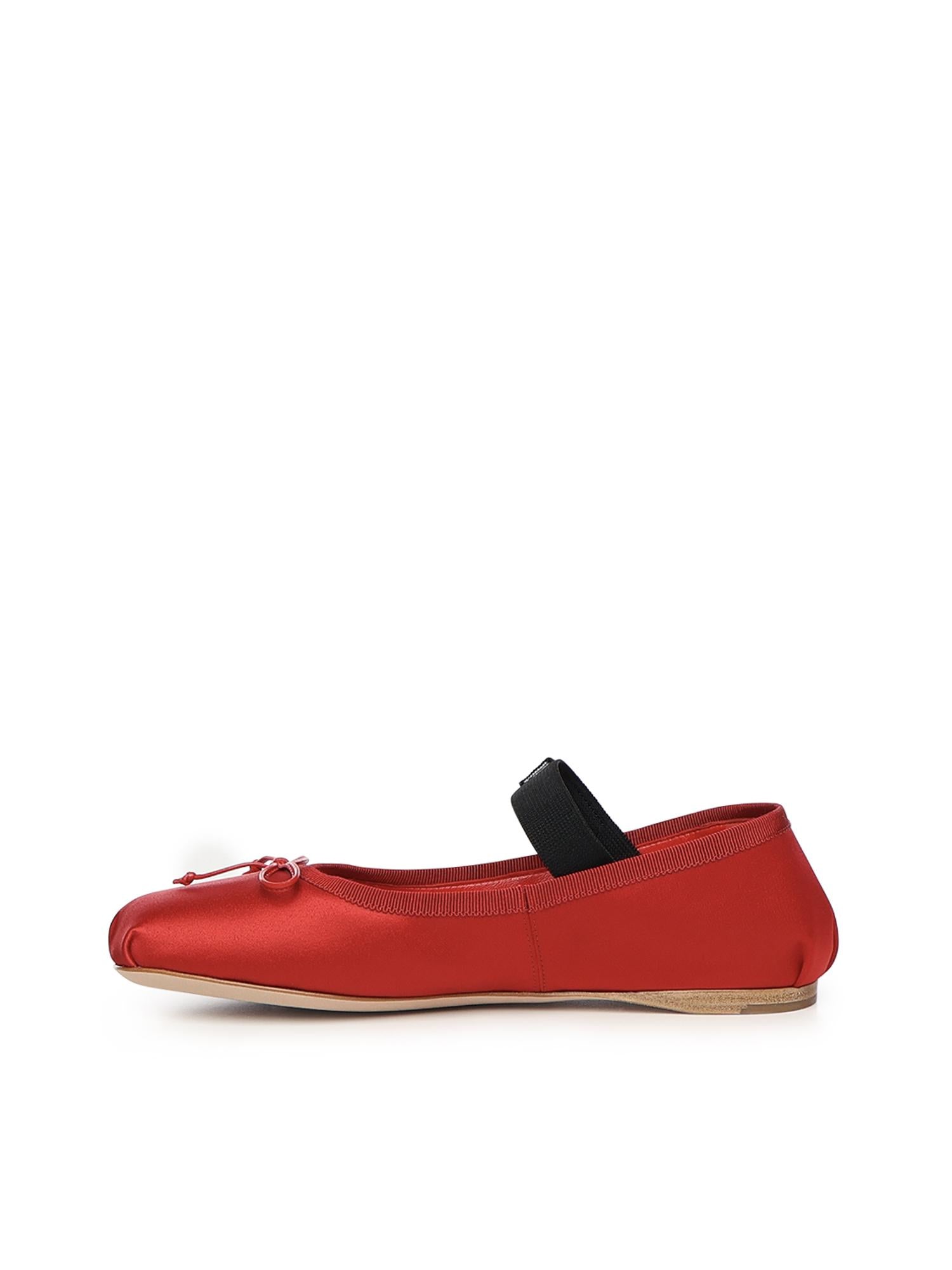 Ballerine in raso con logo 5F794D QU6F0011 MIU MIU 