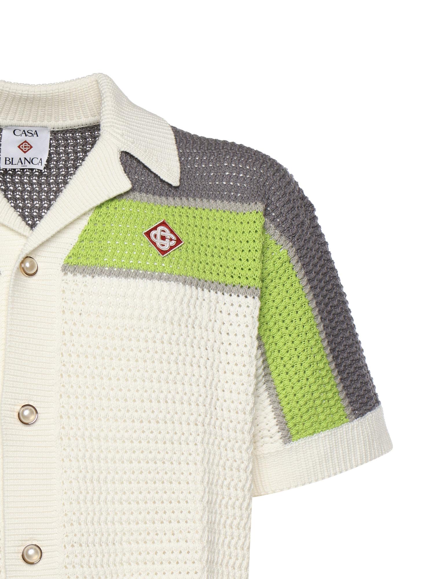 Camicia a righe all'uncinetto MSP26KW1207 01 CASABLANCA 