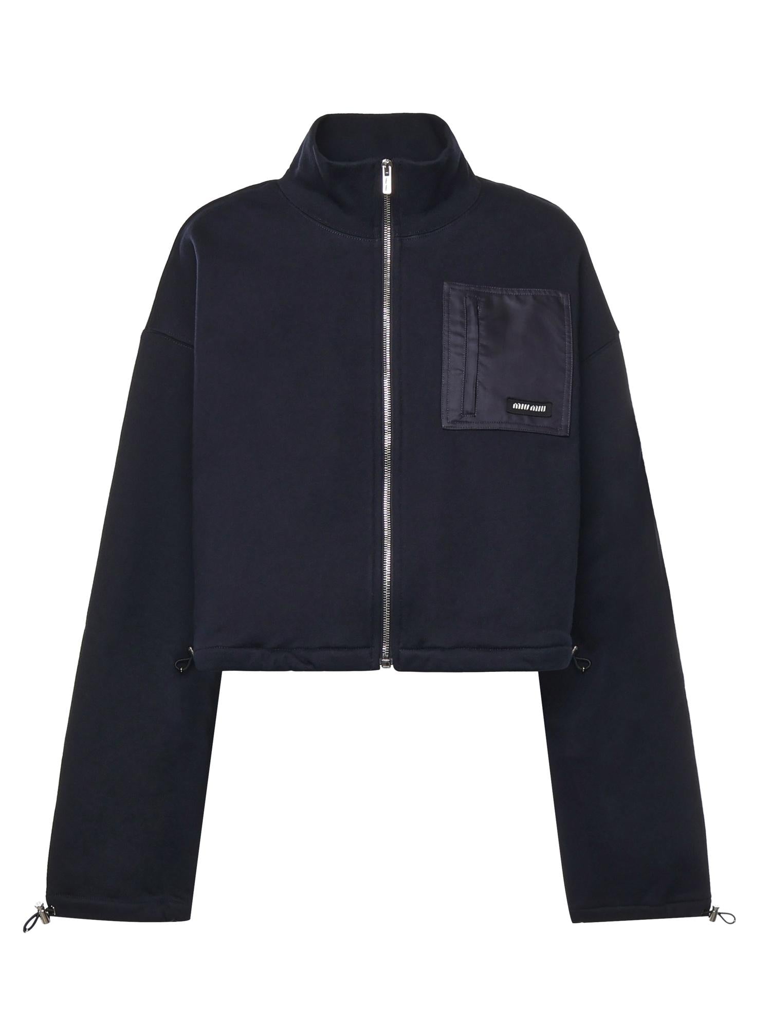 Felpa in cotone con zip MJLA09 18TPF0008 MIU MIU 