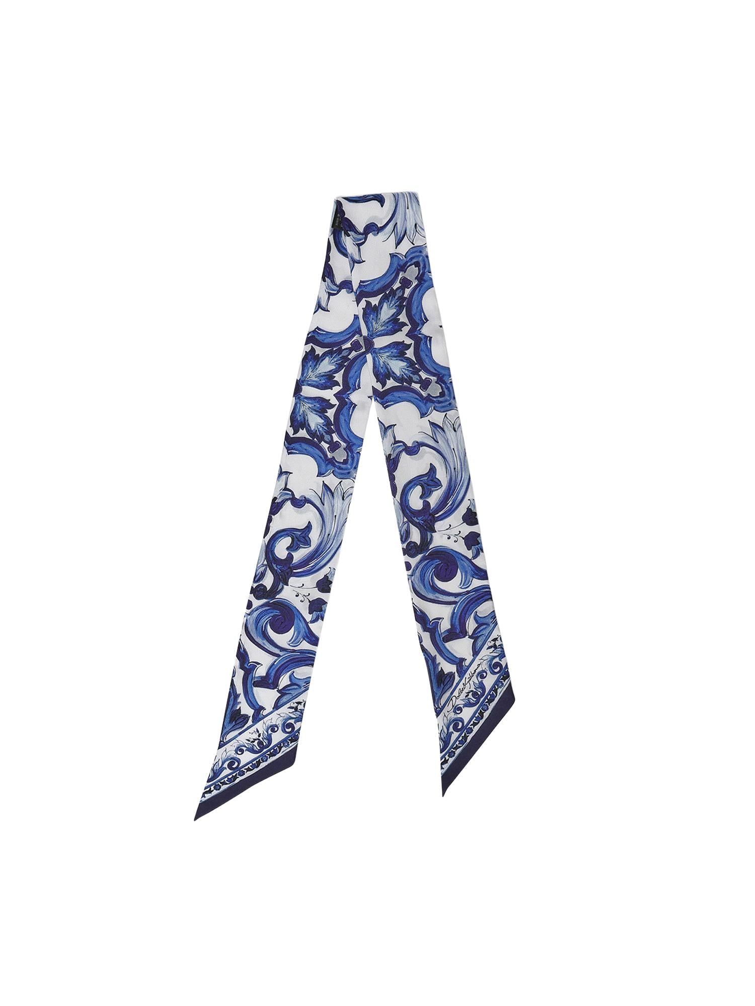 Foulard in twill con stampa maiolica FS215A GDAOYHA3OO DOLCE & GABBANA 