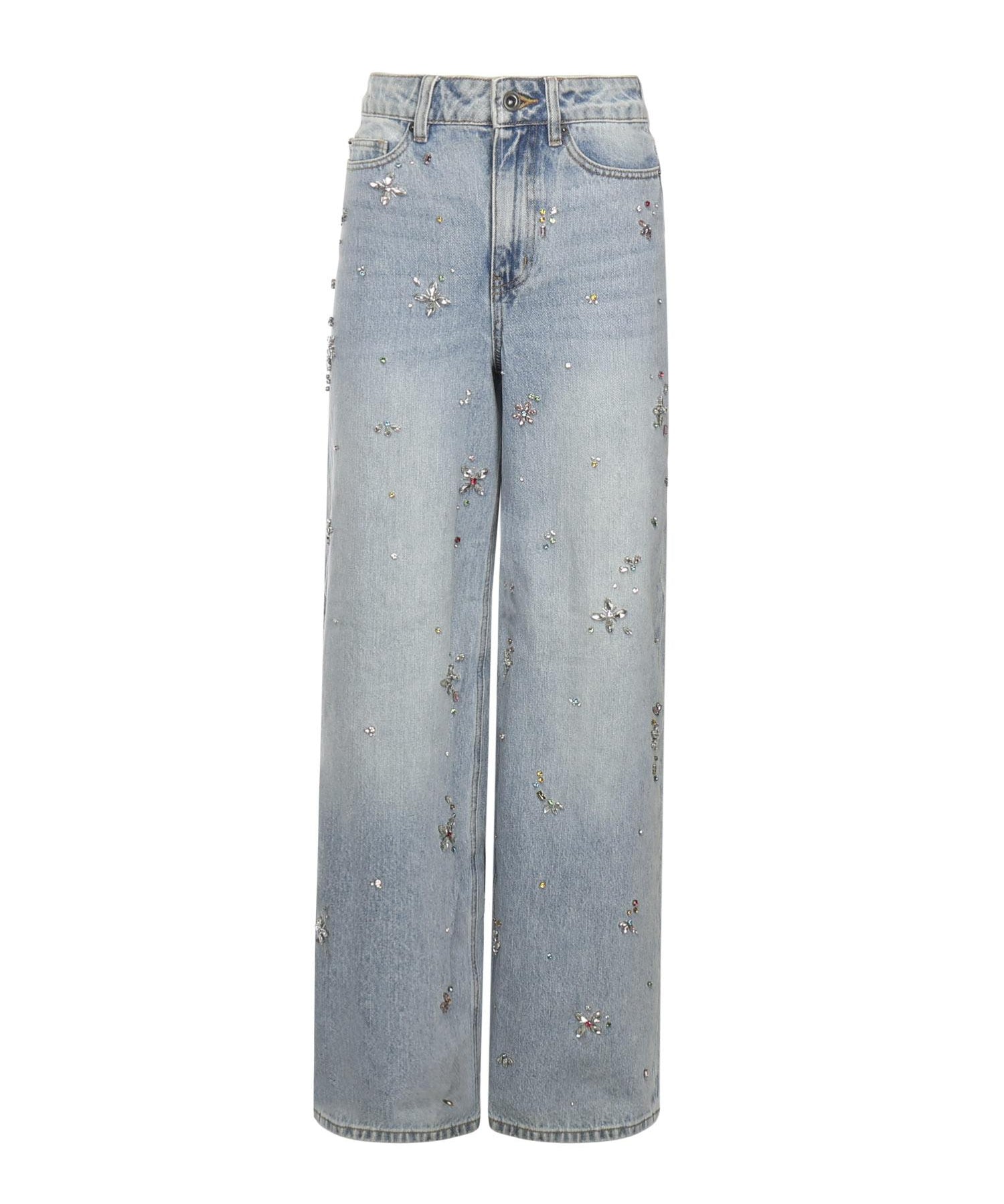 Jeans con fiori di strass AW25828PA BL SELF-PORTRAIT 