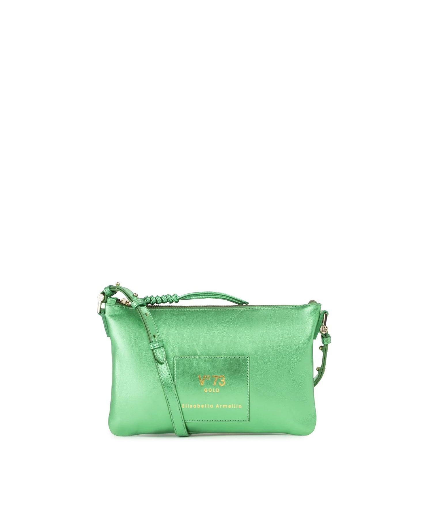 Borsa a tracolla in pelle con logo 73BP9VT03 LOLLI POPPOP GREEN V° 73 