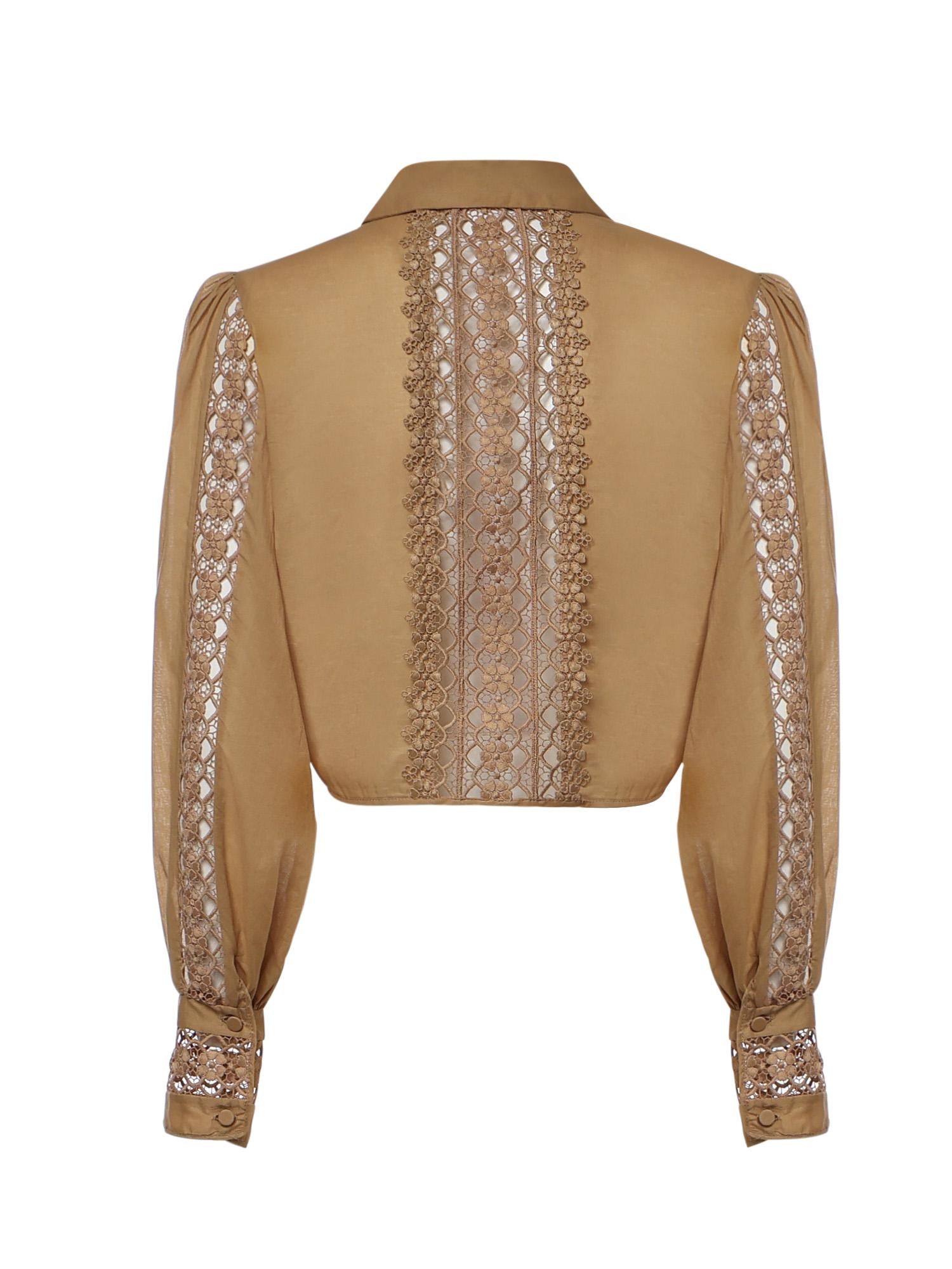 Camicia cropped Devi in voile di cotone 261200 CINNAMON CHARO RUIZ 