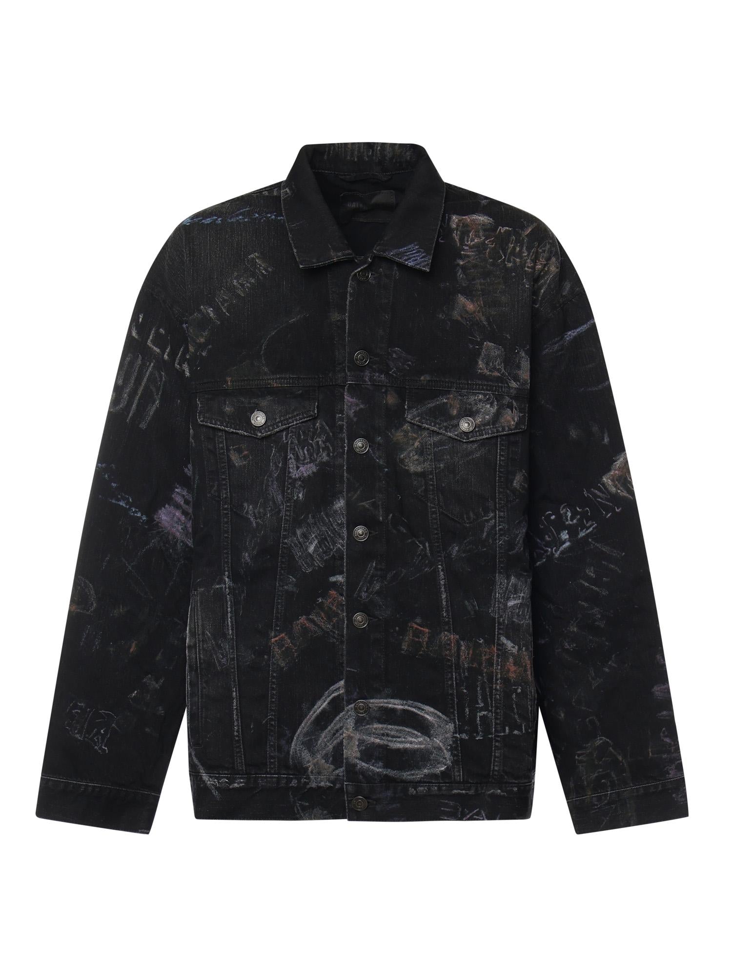 Giacca in denim di cotone washed crayon allover 857181 TTWA81037 BALENCIAGA 