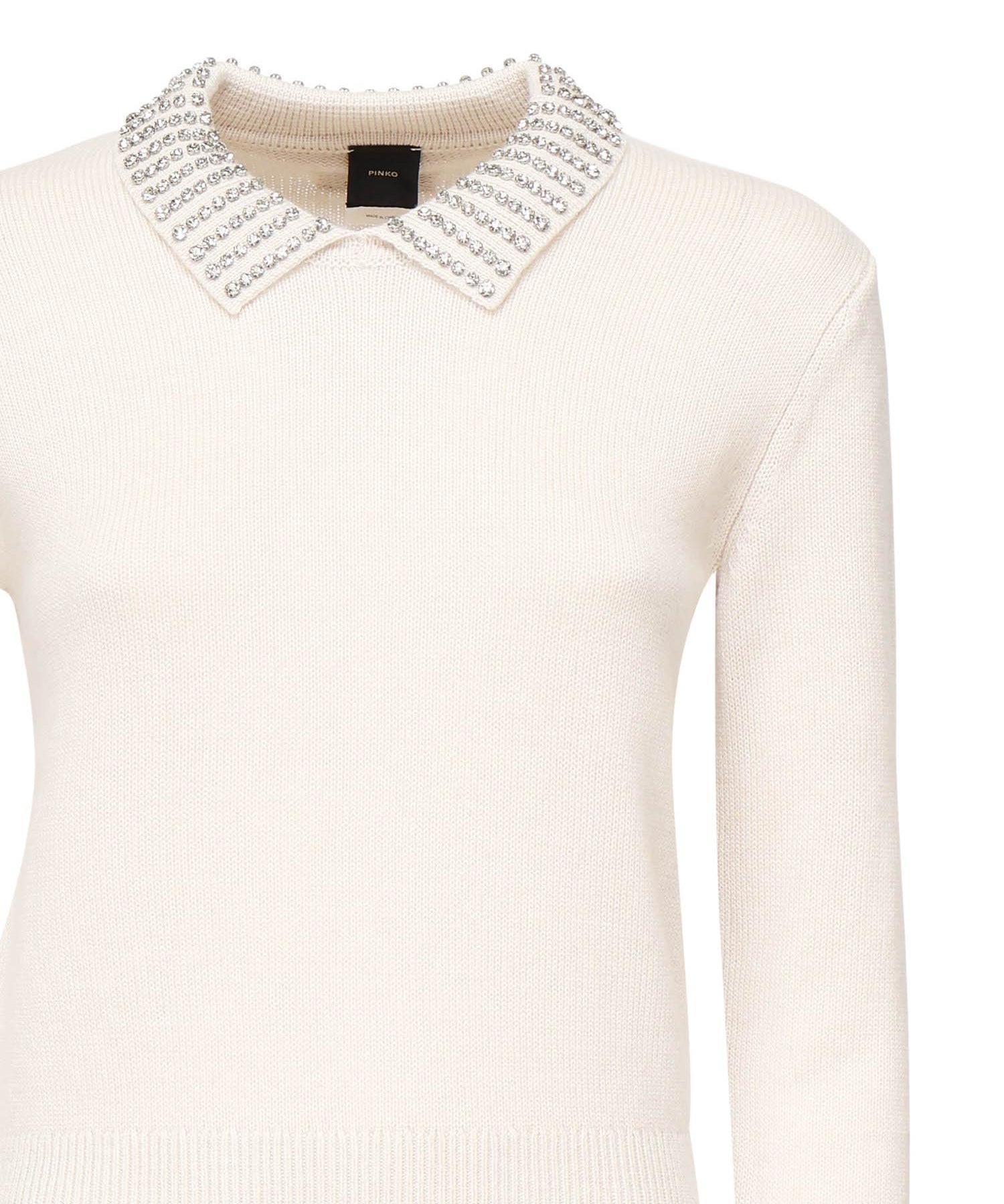 Maglia con colletto e strass<BR/><BR/> 105530 A2S4I23 PINKO 