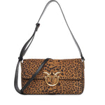 Borsa a spalla media Love Bag One Slouchy in suede leopardato 106243 A32AM35Q PINKO 
