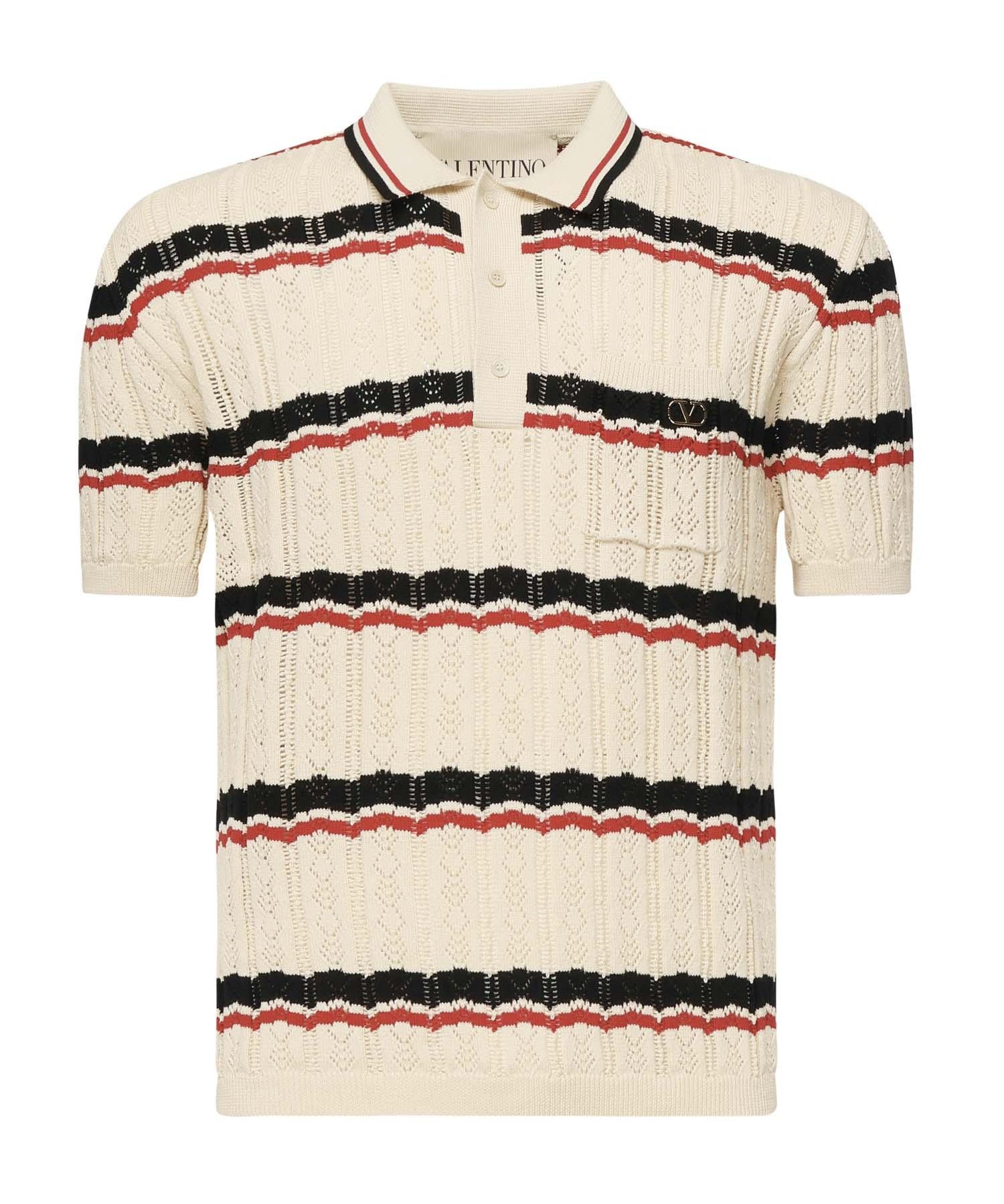 Polo VLogo in cotone a righe 7V3KP03X B0SBK6 VALENTINO GARAVANI 
