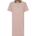 Abito stile polo in cotone con collo Check 8118956 C5901 BURBERRY 