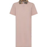 Abito stile polo in cotone con collo Check 8118956 C5901 BURBERRY 