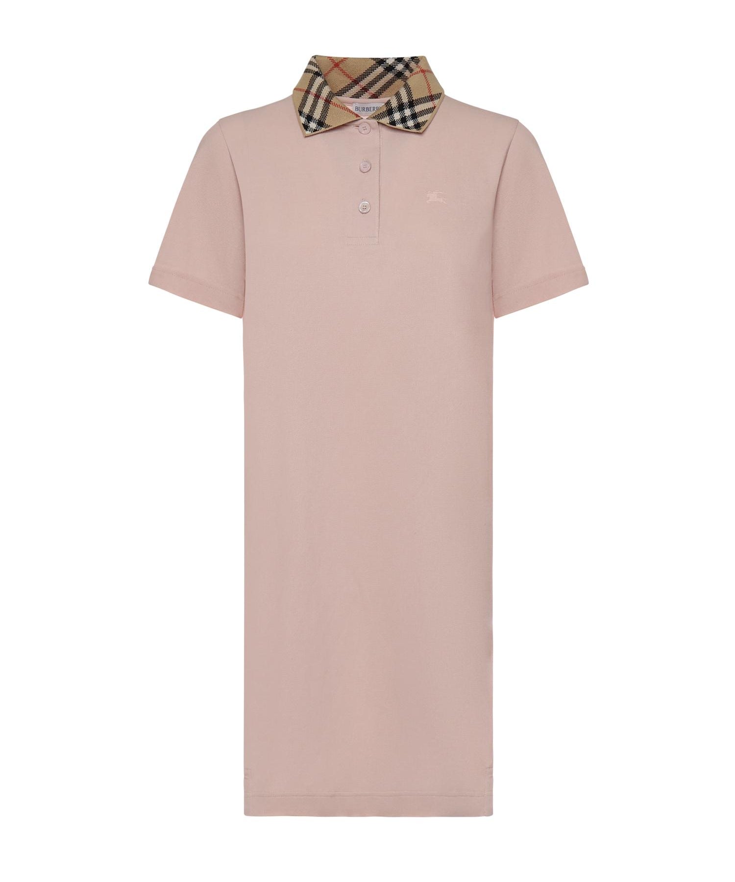 Abito stile polo in cotone con collo Check 8118956 C5901 BURBERRY 