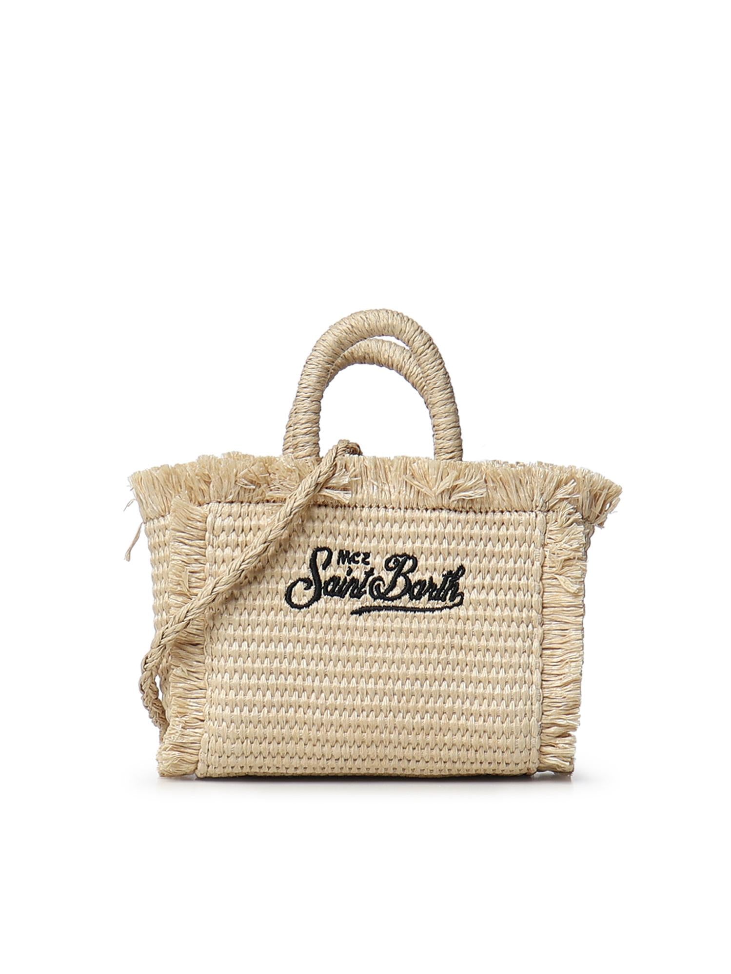 Borsa Vanity micro effetto paglia con logo VAMI015 00421L MC2 SAINT BARTH 